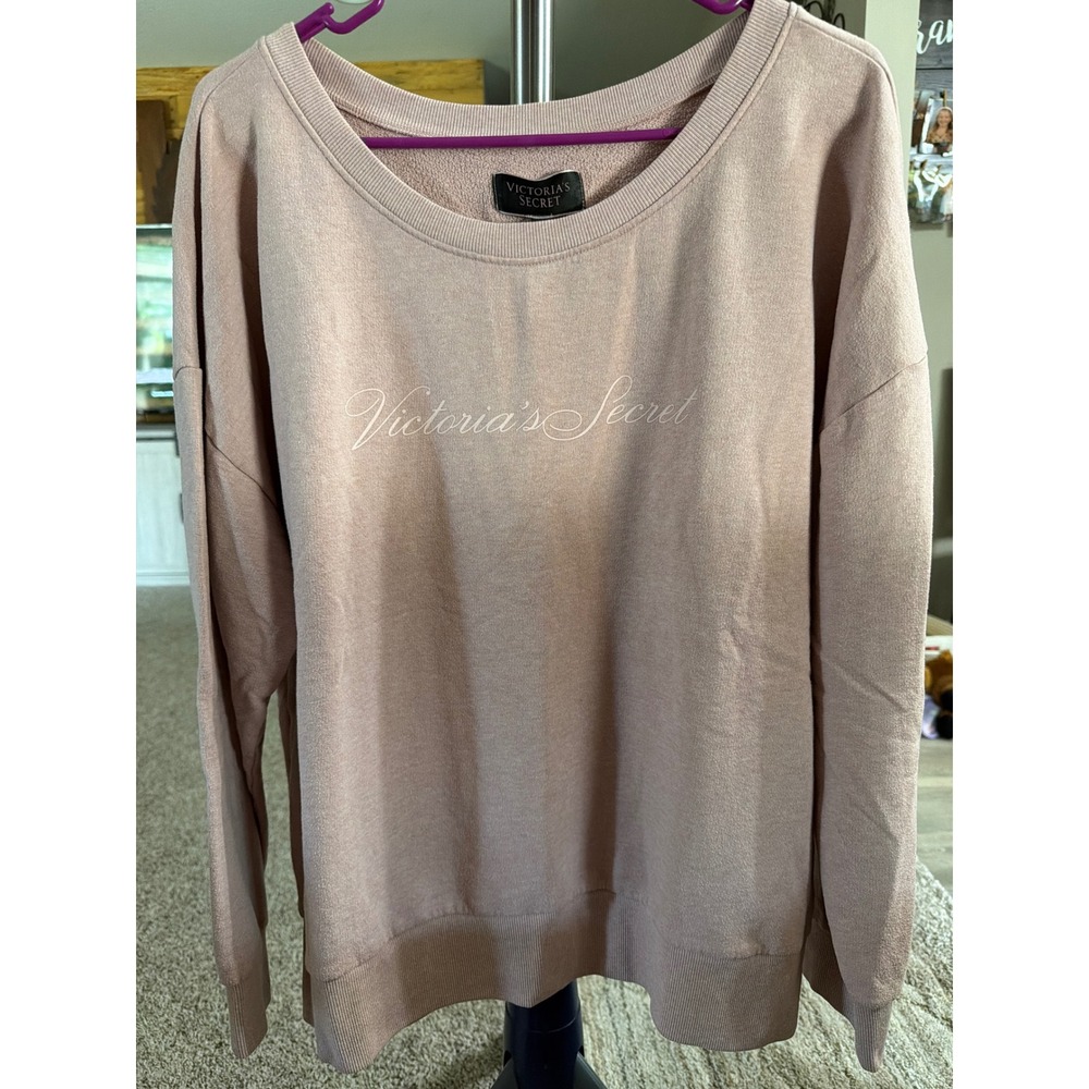 Victoria's Secret Pink Script Logo Crewneck Sweatshirt XL Blush Pullover